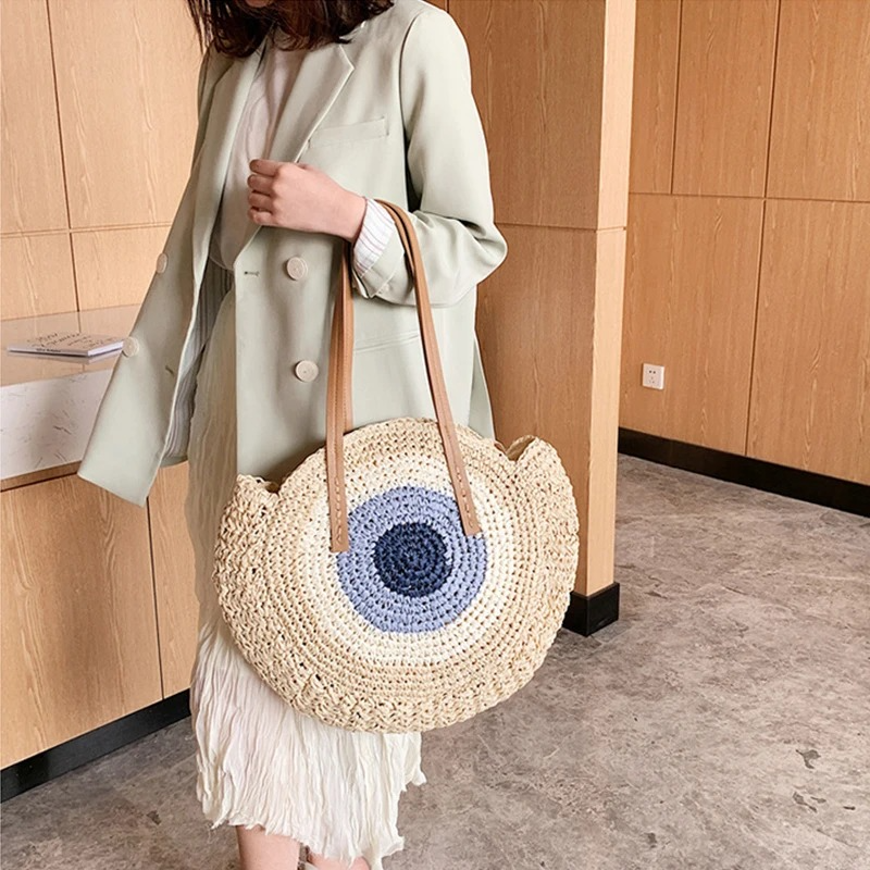 DRESS like US™ Palma Round Straw Bag
