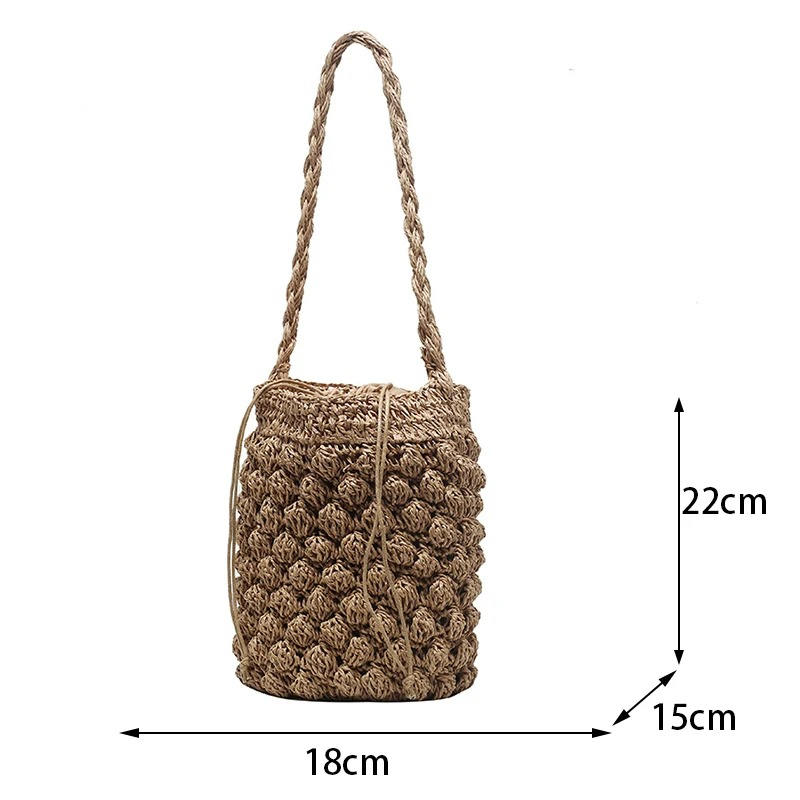 DRESS like US™ Luma Mini Crossbody – Woven Straw Crochet Phone Bag