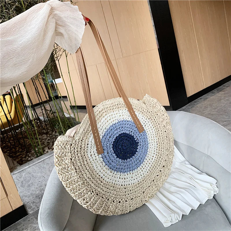 DRESS like US™ Palma Round Straw Bag