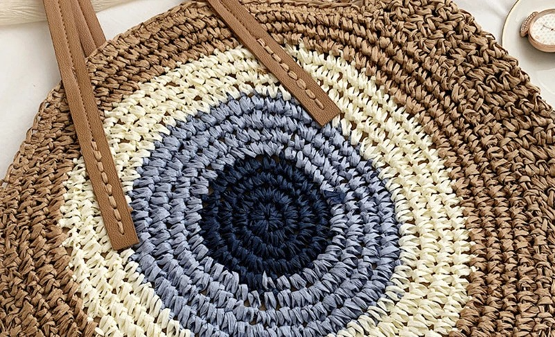 DRESS like US™ Palma Round Straw Bag