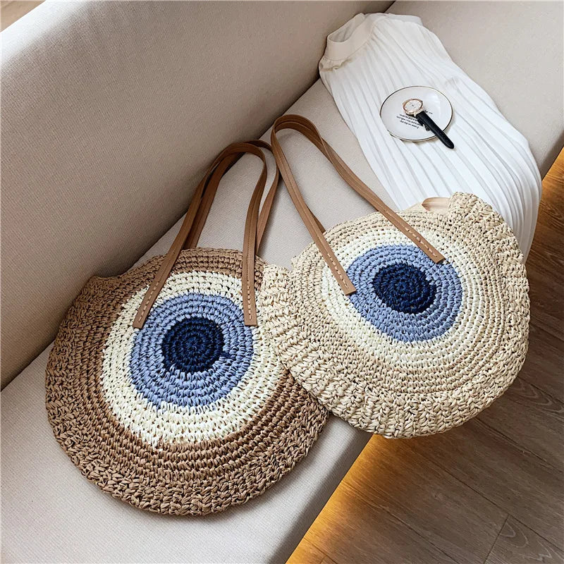 DRESS like US™ Palma Round Straw Bag