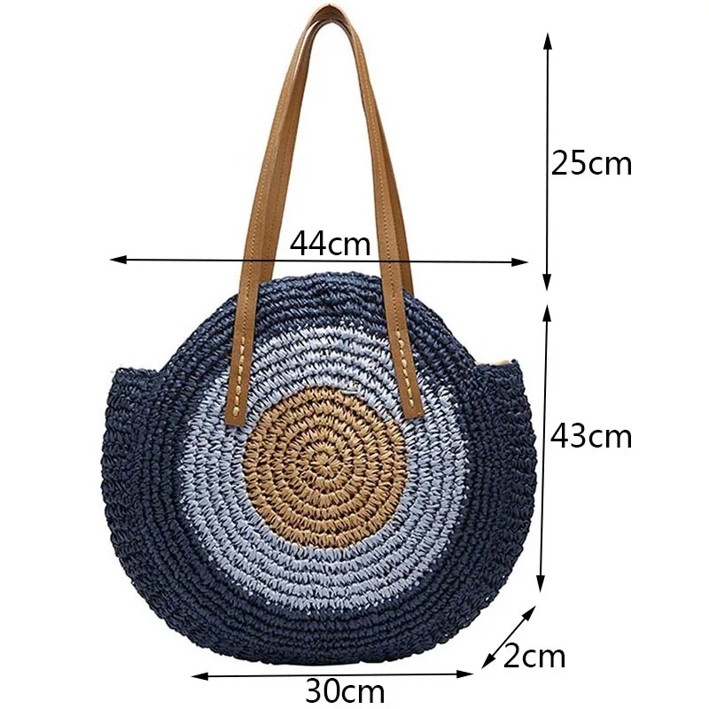 DRESS like US™ Palma Round Straw Bag