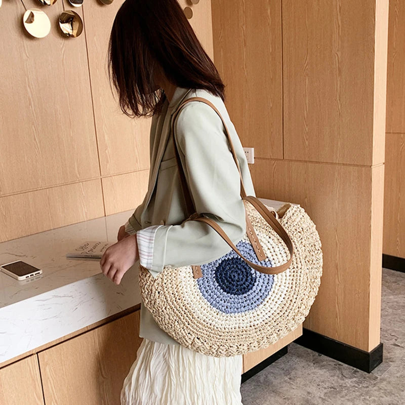 DRESS like US™ Palma Round Straw Bag