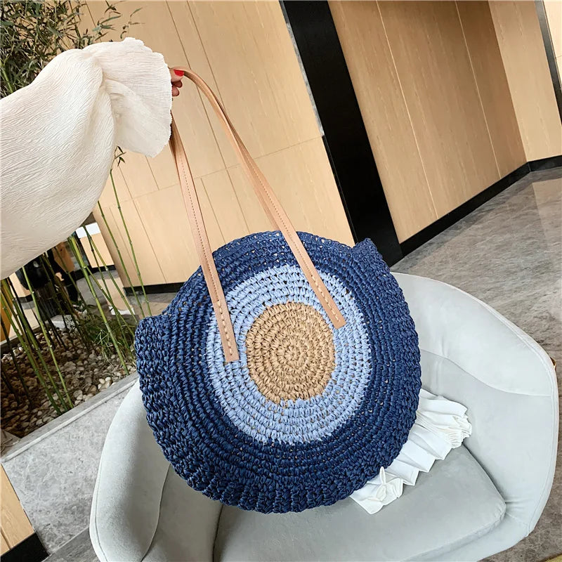 DRESS like US™ Palma Round Straw Bag