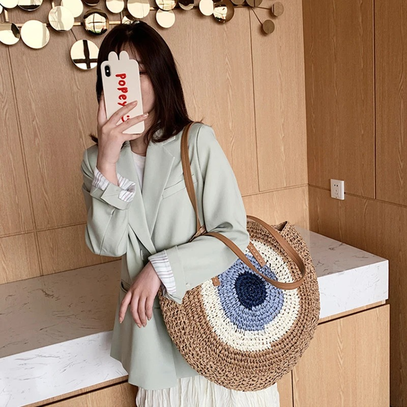 DRESS like US™ Palma Round Straw Bag