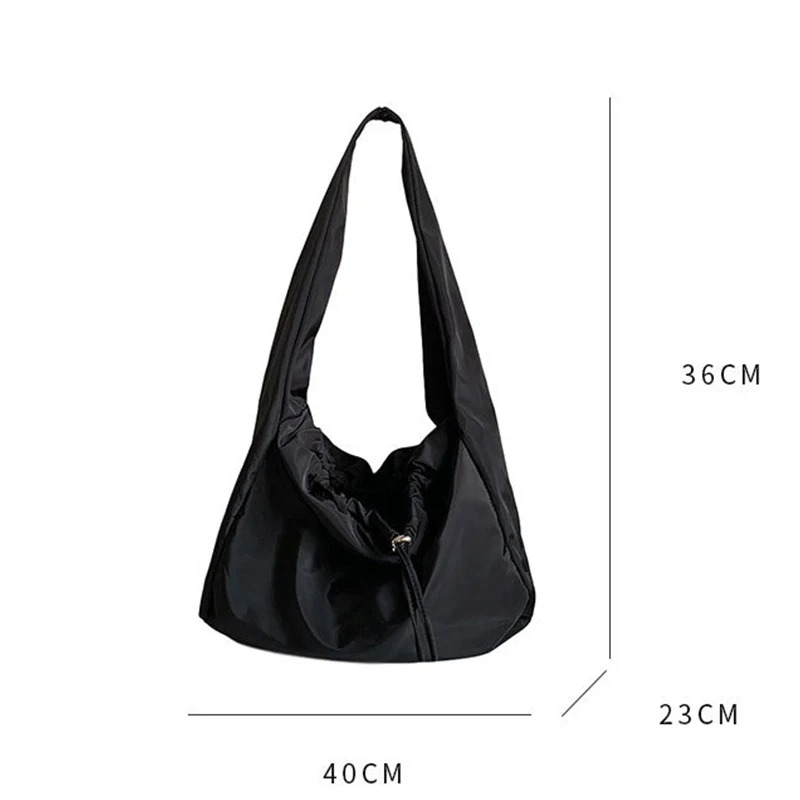 DRESS like US™ Noire Nylon Bucket Tote – Lightweight Urban Shoulder Bag