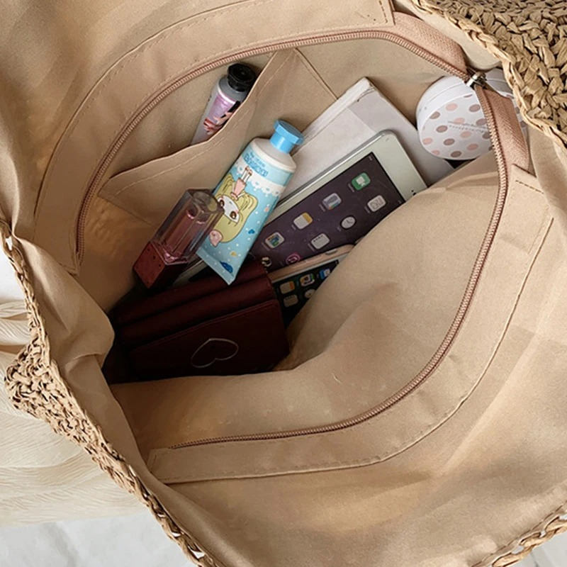 DRESS like US™ Palma Round Straw Bag
