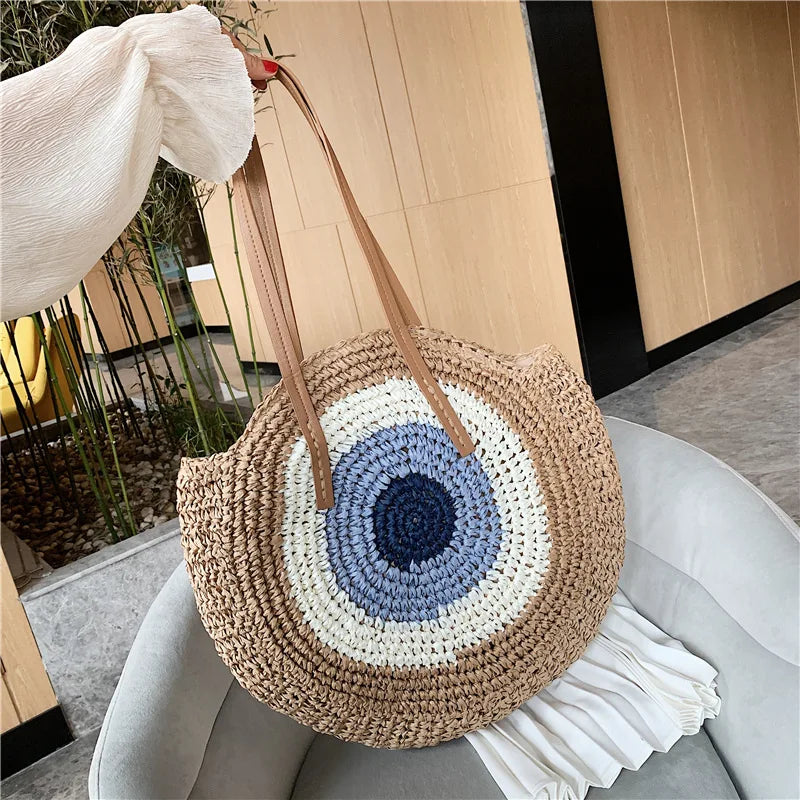 DRESS like US™ Palma Round Straw Bag