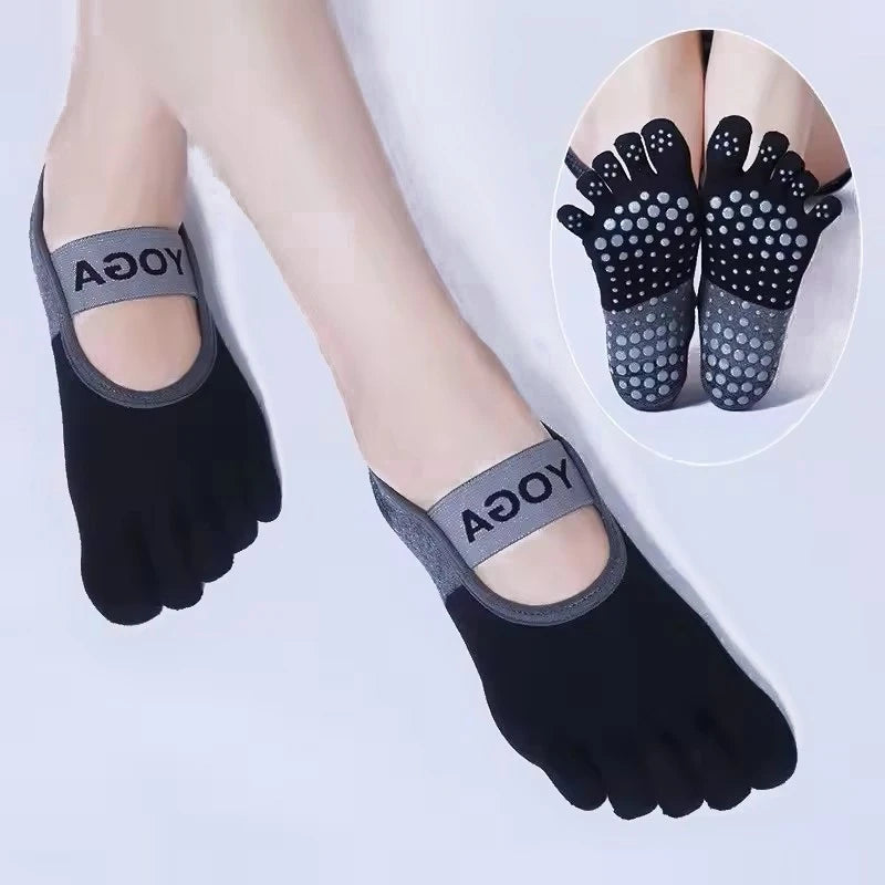 DRESS like US™ GripToe Yoga Socks – Non-Slip Cotton Toe Socks