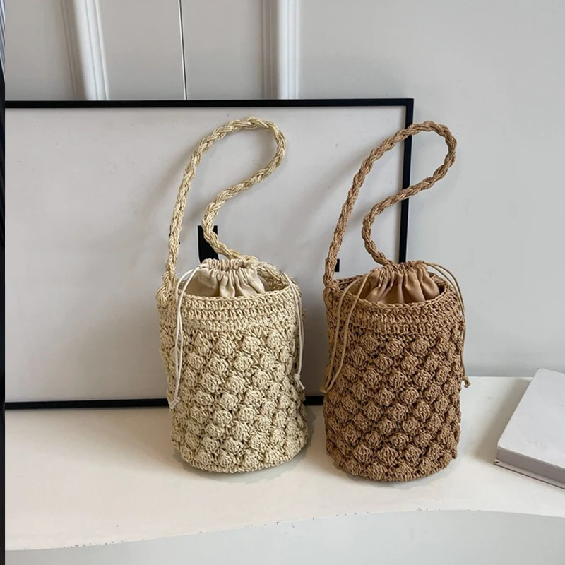 DRESS like US™ Luma Mini Crossbody – Woven Straw Crochet Phone Bag