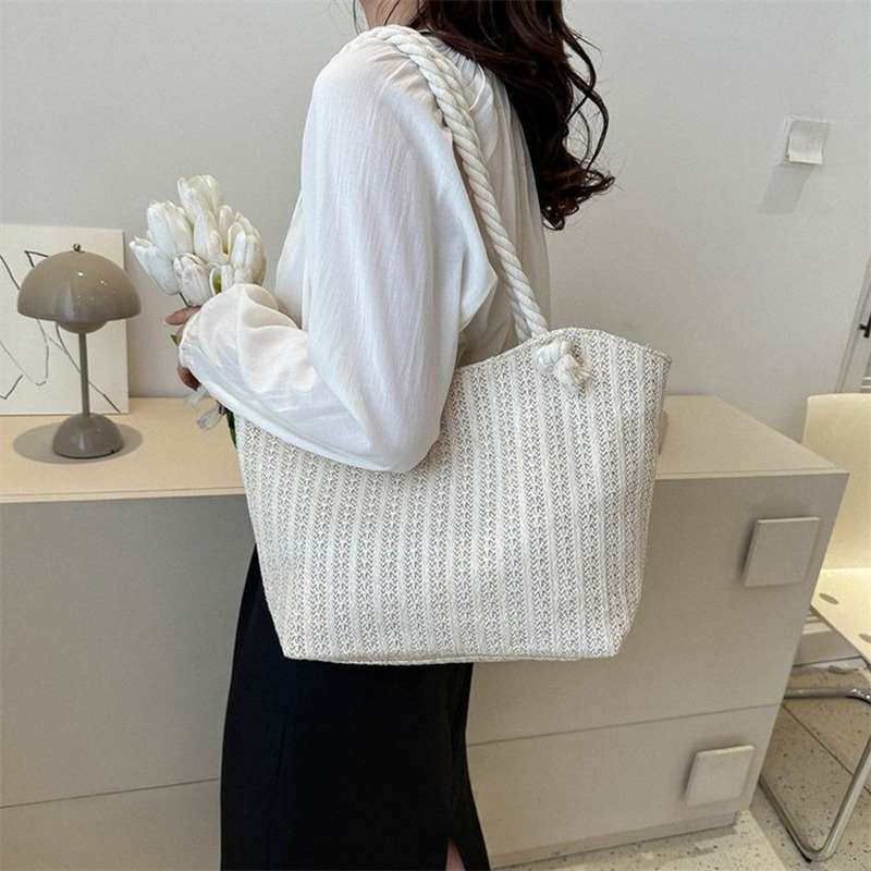 DRESS like US™ Aria Crochet Tote – Artistic Straw Shoulder Bag