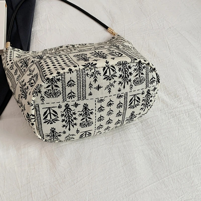 DRESS like US™ Sienna Cotton Bucket Bag – Floral Boho Shoulder Tote