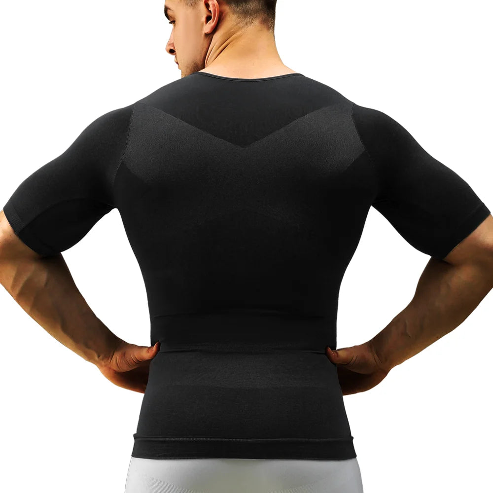 DRESS like US™ CoreForm Slim Shirt – Men’s Short Sleeve Compression Abs Shaper Top