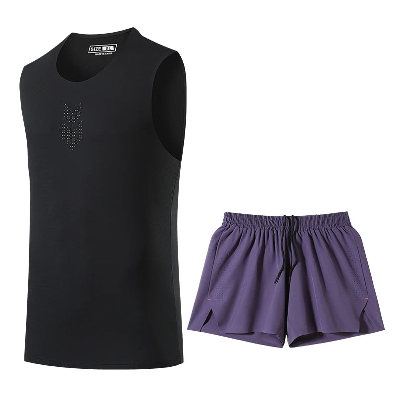 DRESS like US™ AeroCore Vest Set – Men’s Quick-Dry Running Tracksuit with Shorts