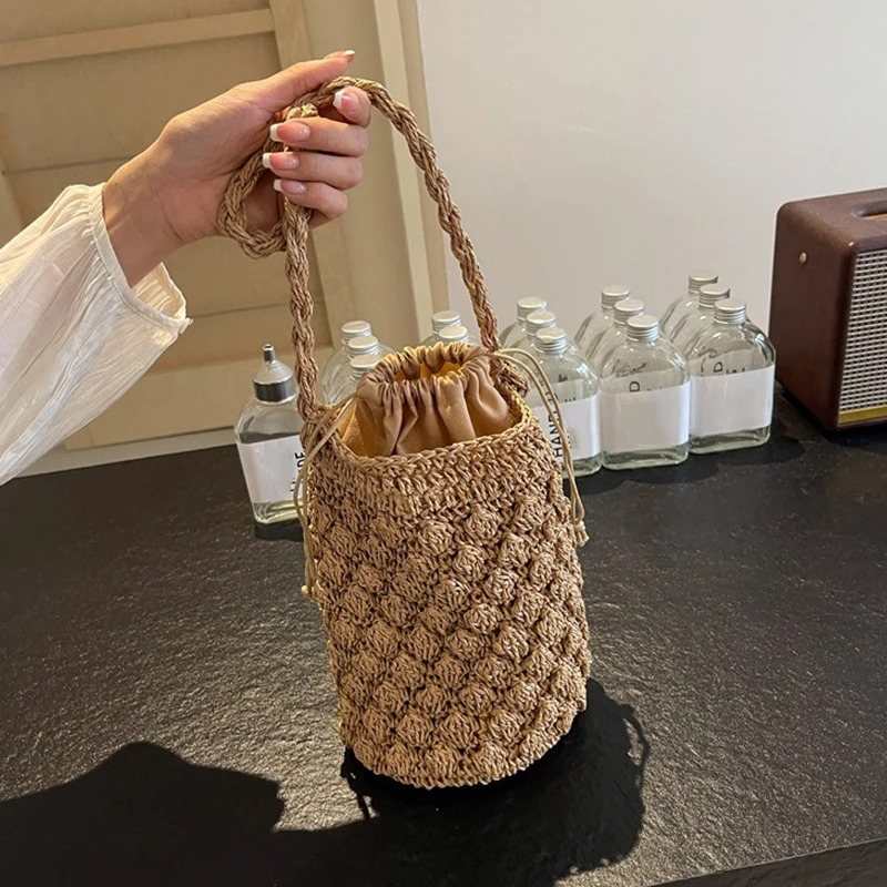 DRESS like US™ Luma Mini Crossbody – Woven Straw Crochet Phone Bag