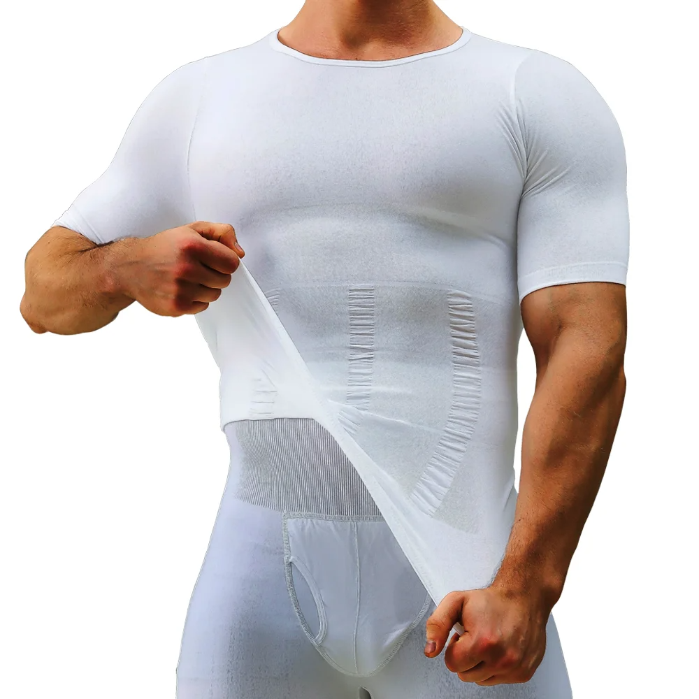 DRESS like US™ CoreForm Slim Shirt – Men’s Short Sleeve Compression Abs Shaper Top