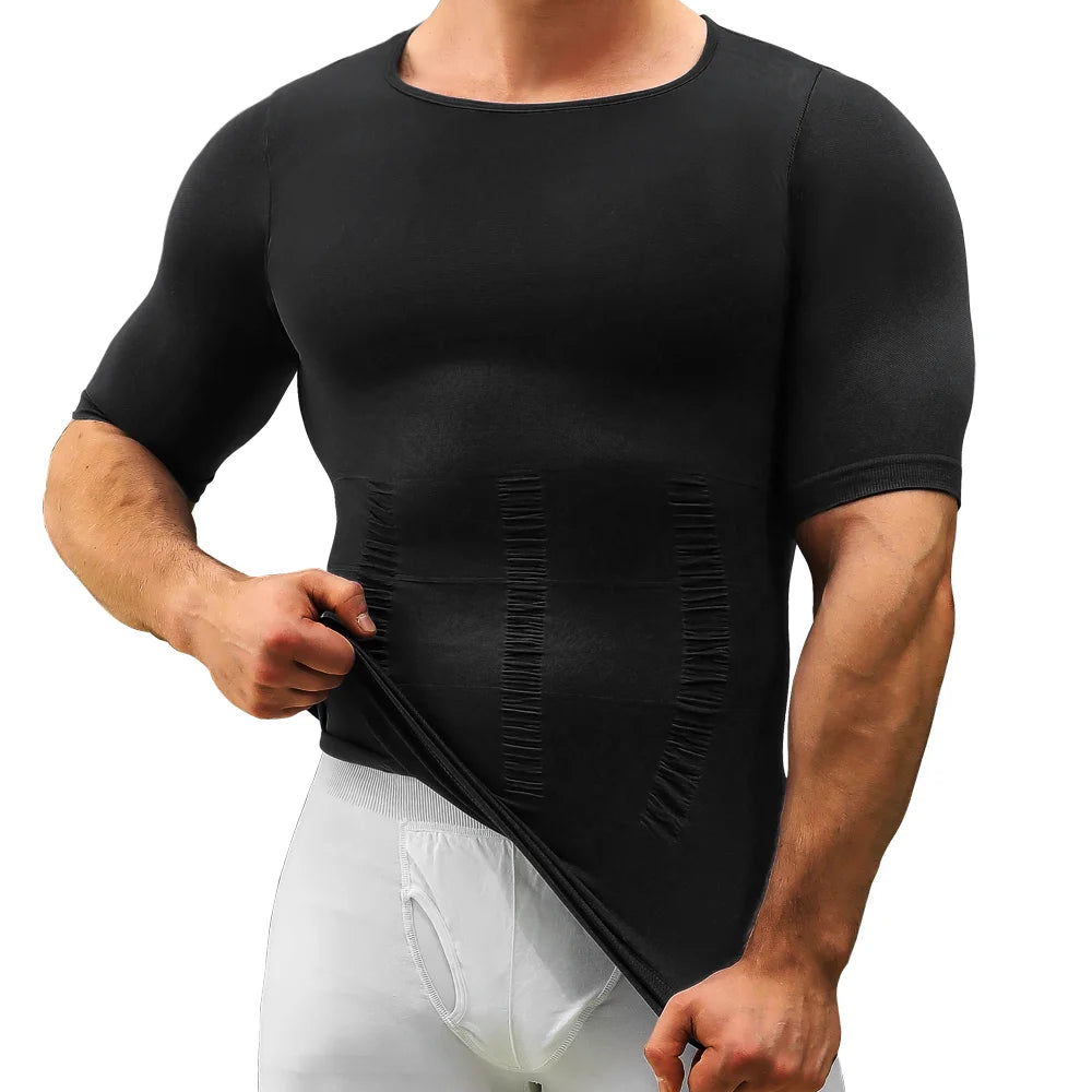 DRESS like US™ CoreForm Slim Shirt – Men’s Short Sleeve Compression Abs Shaper Top