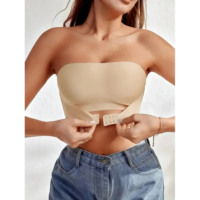 DRESS like US™ Strapless Seamless Front-Button Bra