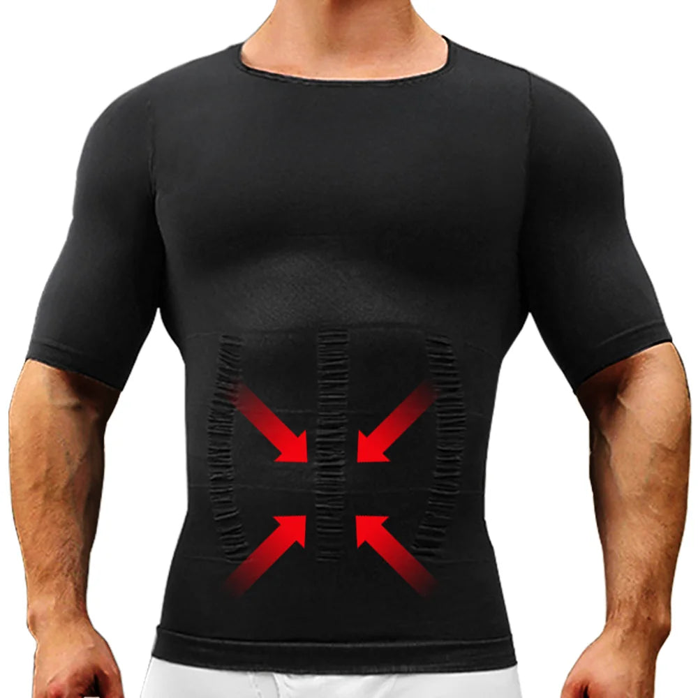 DRESS like US™ CoreForm Slim Shirt – Men’s Short Sleeve Compression Abs Shaper Top