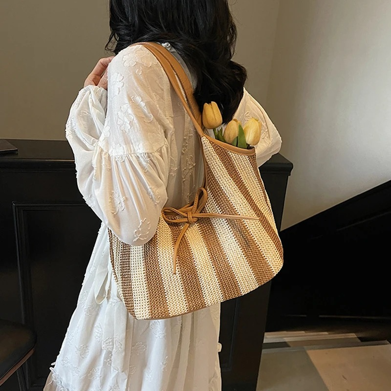 DRESS like US™ Bella Bow Straw Tote