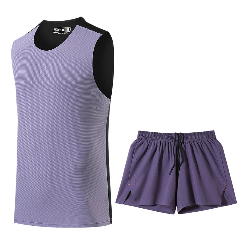 DRESS like US™ AeroCore Vest Set – Men’s Quick-Dry Running Tracksuit with Shorts