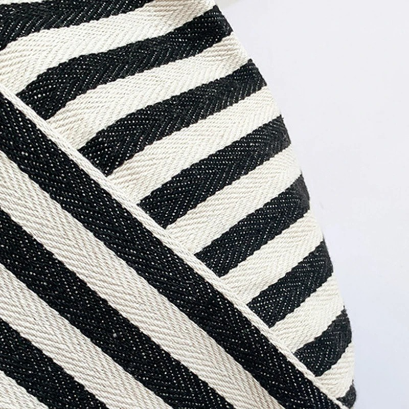 DRESS like US ™ Linera Striped Tote – Stylish Canvas Shoulder & Crossbody Bag