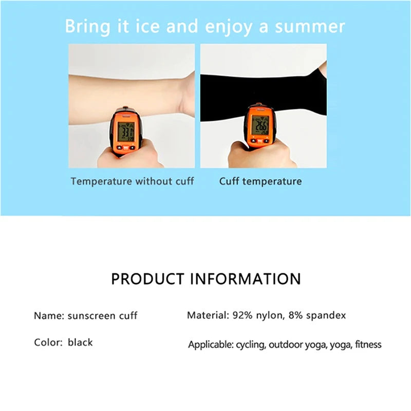 DRESS like US™ IceCore UV Arm Sleeves -Fingerless Sleeves for Outdoor Sports & Sun Protection