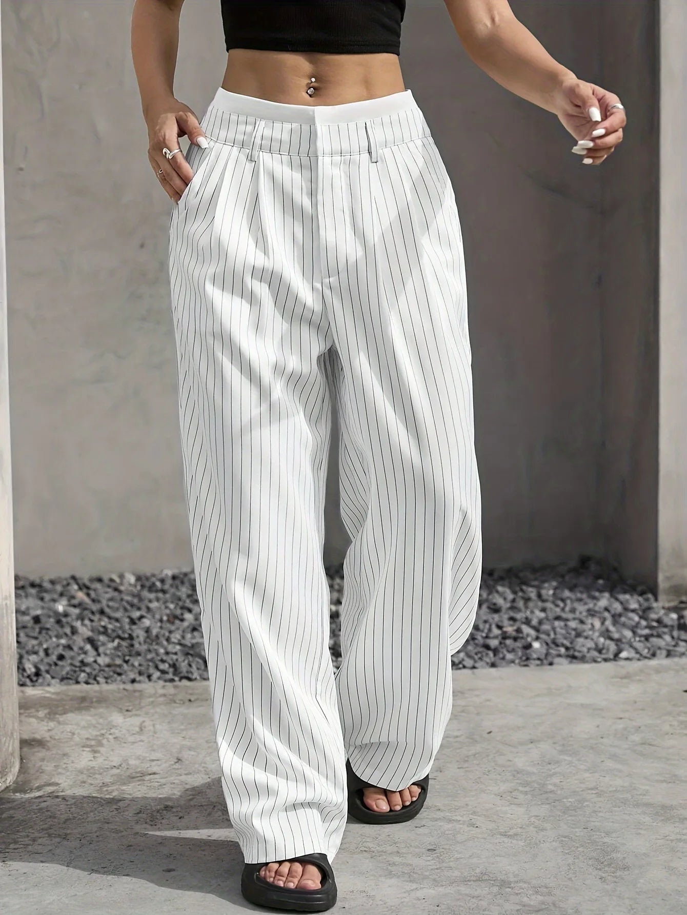 DRESS like US™ Striped Wide-Leg Pants