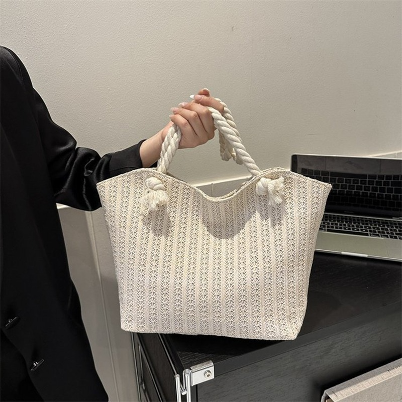 DRESS like US™ Aria Crochet Tote – Artistic Straw Shoulder Bag