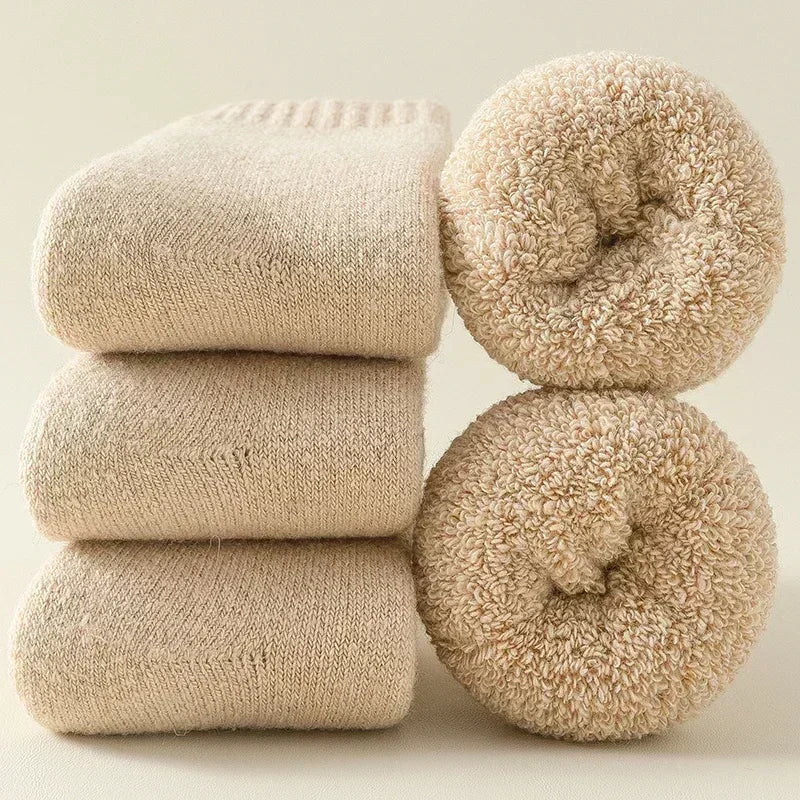 DRESS like US™ Winter Wool Sock Set – 3-Pair Thermal Fleece Crew Socks (Unisex)