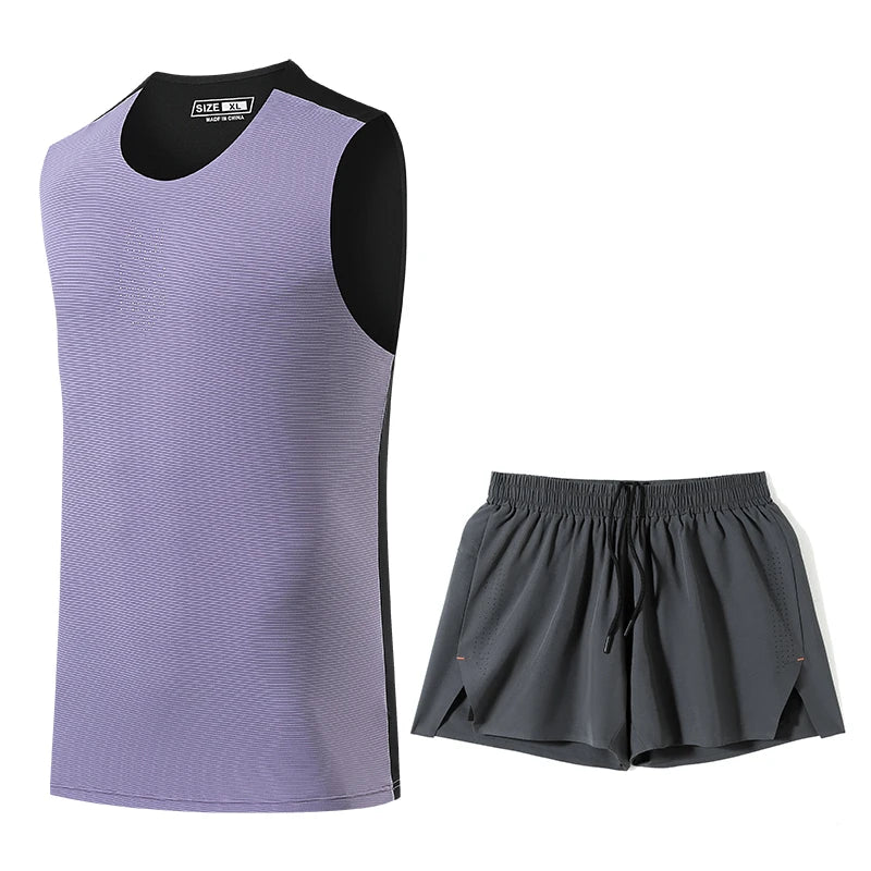 DRESS like US™ AeroCore Vest Set – Men’s Quick-Dry Running Tracksuit with Shorts