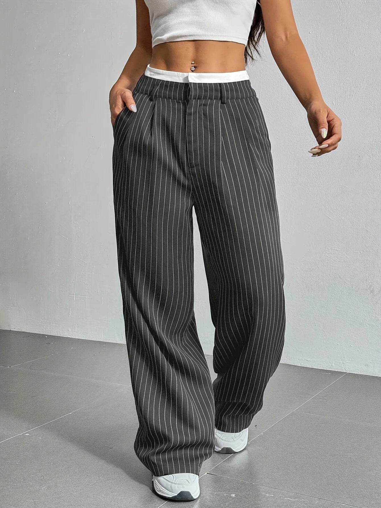 DRESS like US™ Striped Wide-Leg Pants
