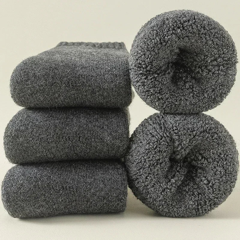 DRESS like US™ Winter Wool Sock Set – 3-Pair Thermal Fleece Crew Socks (Unisex)
