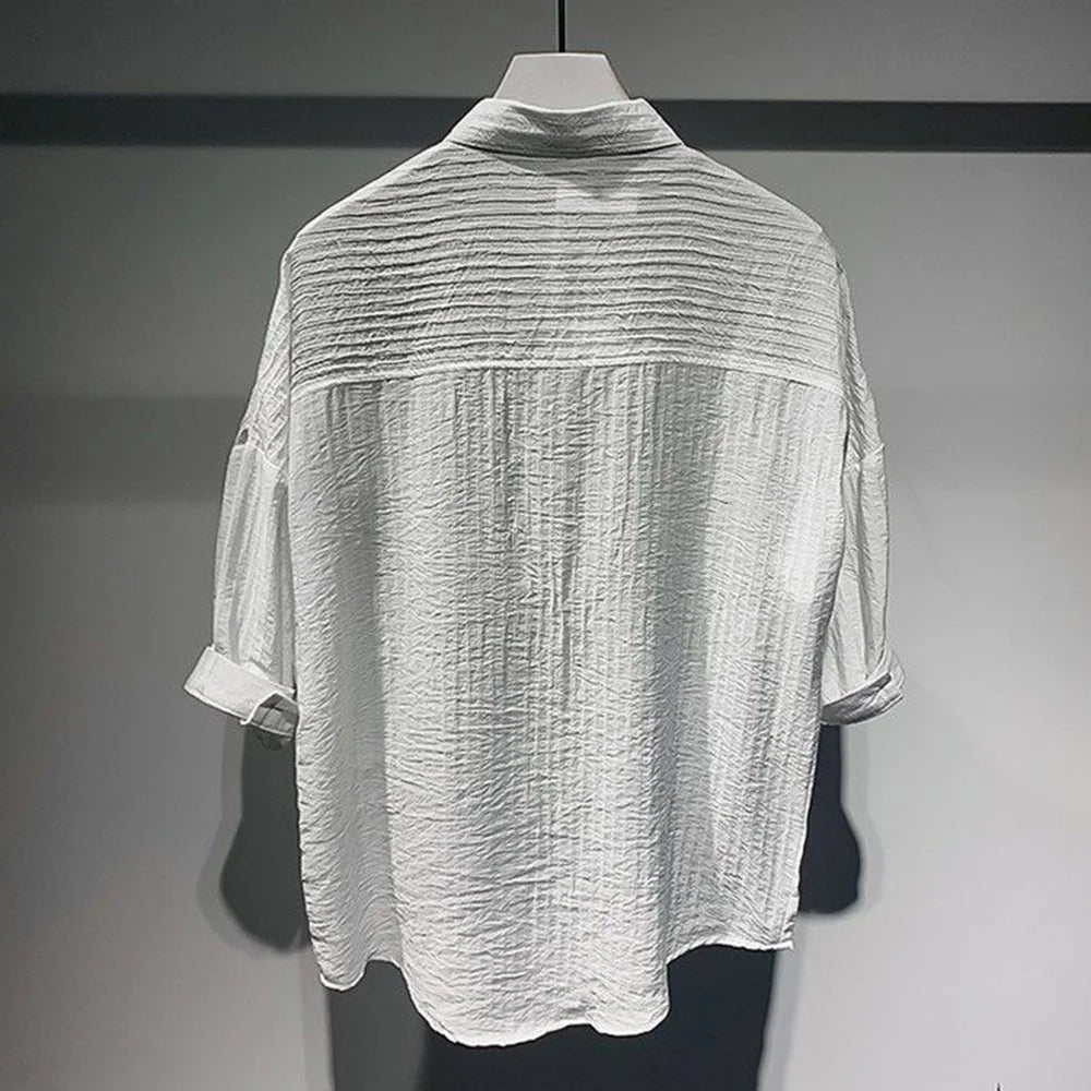 DRESS like US™ Tokyo Street Y2K Shirt – Men’s Striped Sequin Top