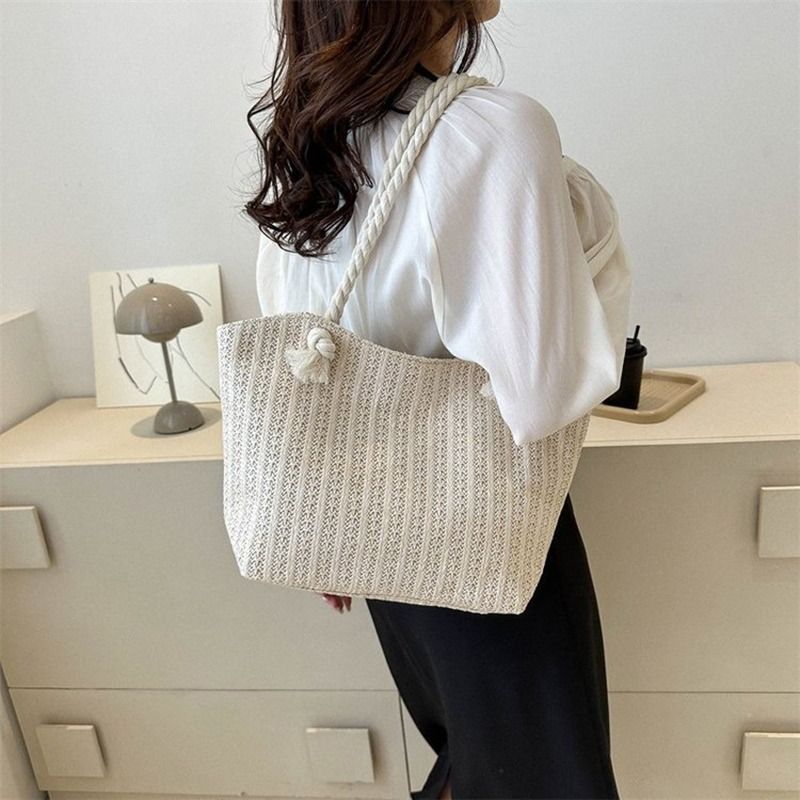 DRESS like US™ Aria Crochet Tote – Artistic Straw Shoulder Bag
