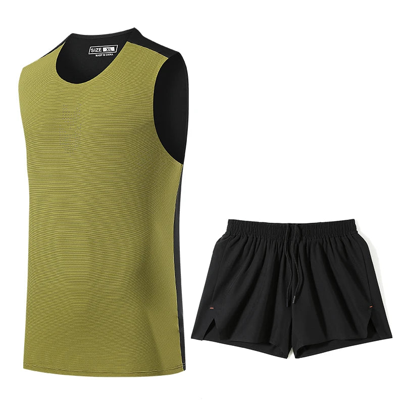 DRESS like US™ AeroCore Vest Set – Men’s Quick-Dry Running Tracksuit with Shorts