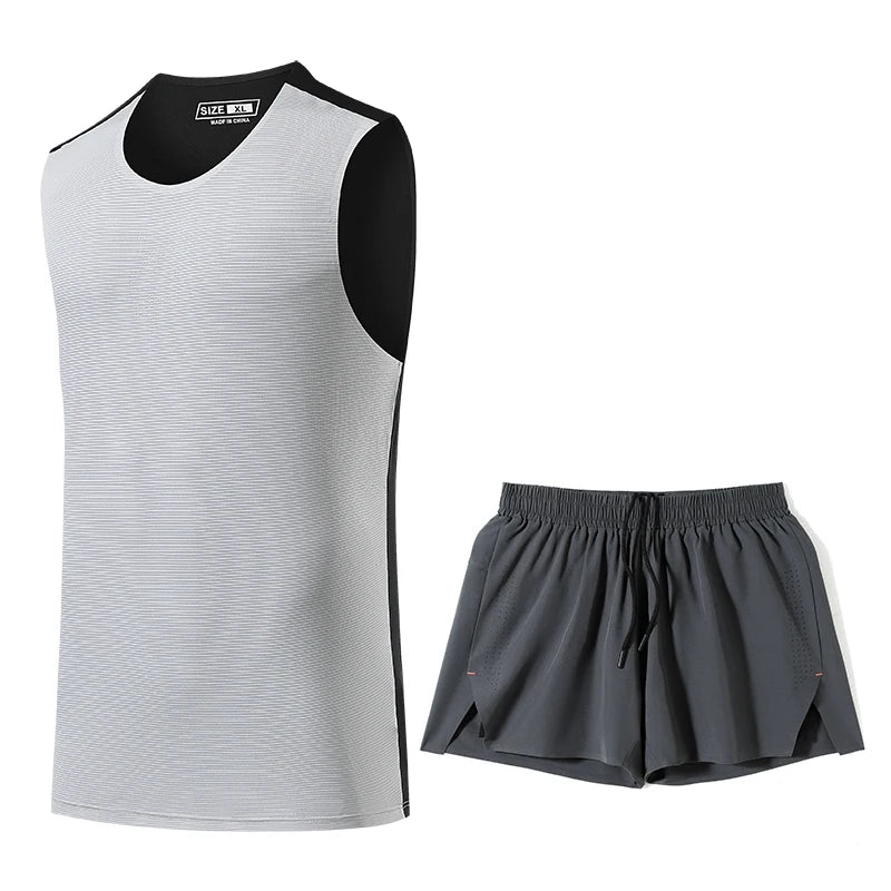 DRESS like US™ AeroCore Vest Set – Men’s Quick-Dry Running Tracksuit with Shorts