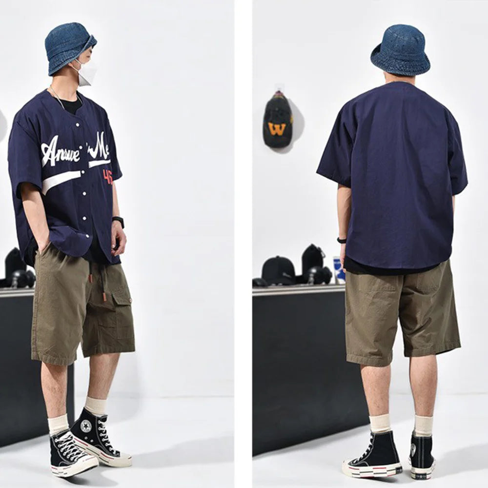 DRESS like US™ VarsityFlow Letter Shirt – Men’s Retro Streetwear Baseball Top