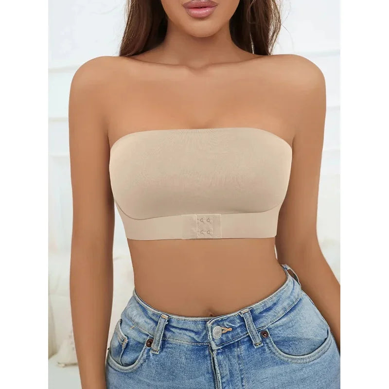 DRESS like US™ Strapless Seamless Front-Button Bra
