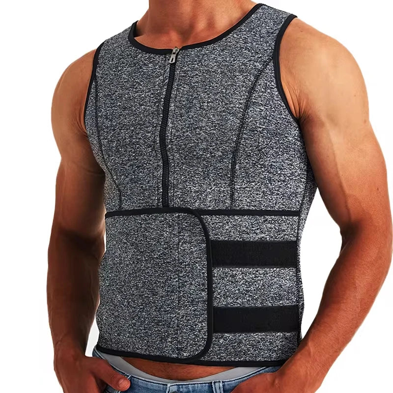 DRESS like US™ HeatForge Compression Vest – Men’s Sauna Waist Trainer & Fat Burner Shirt