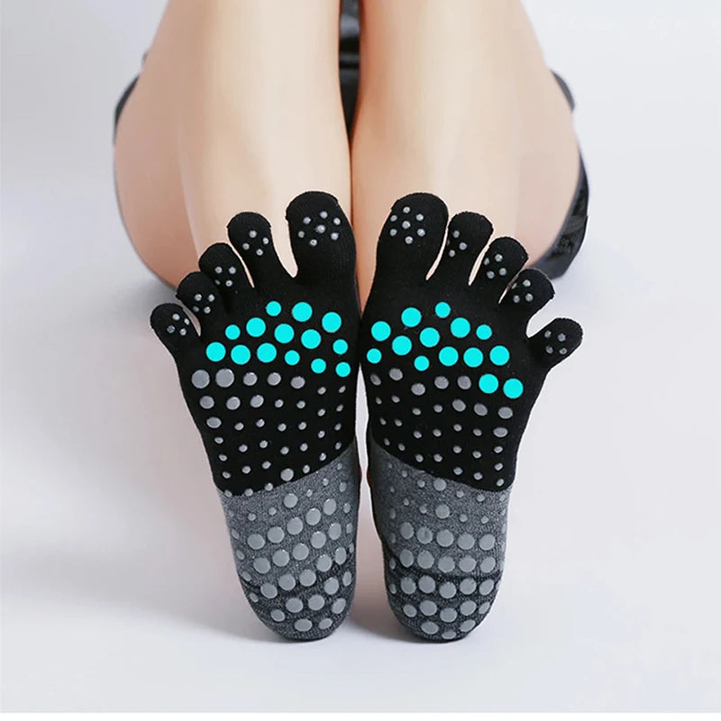 DRESS like US™ GripToe Yoga Socks – Non-Slip Cotton Toe Socks