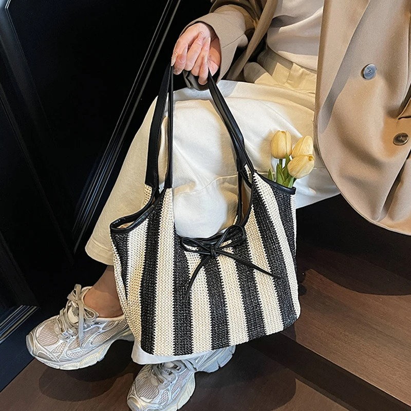 DRESS like US™ Bella Bow Straw Tote