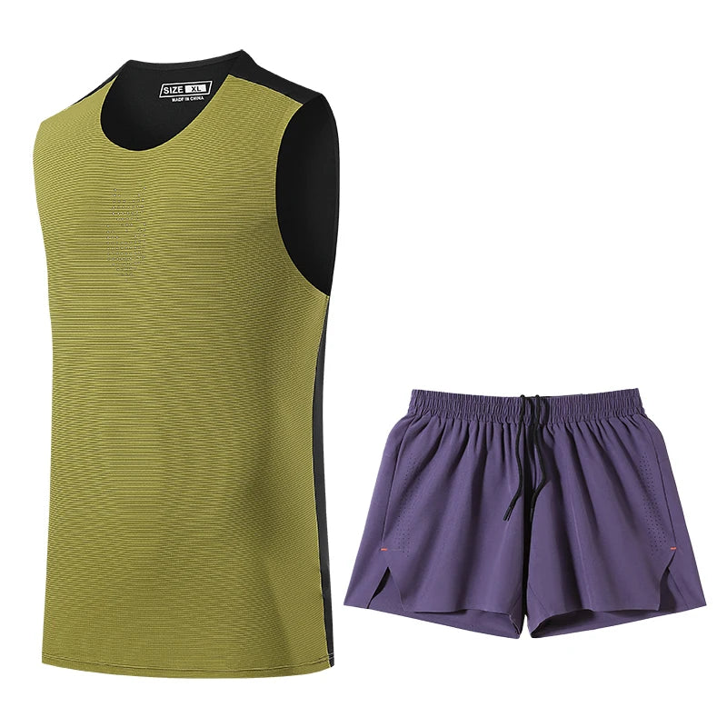 DRESS like US™ AeroCore Vest Set – Men’s Quick-Dry Running Tracksuit with Shorts