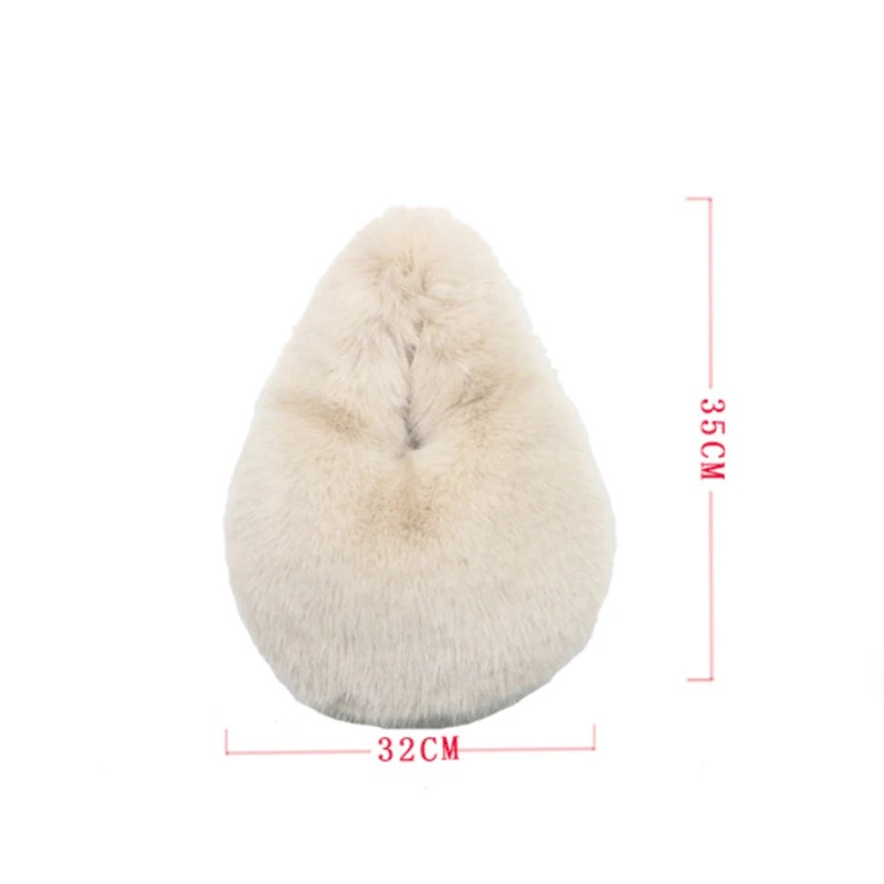 DRESS like US™ Aurora Faux Fur Tote – Plush Half Moon Hobo Bag