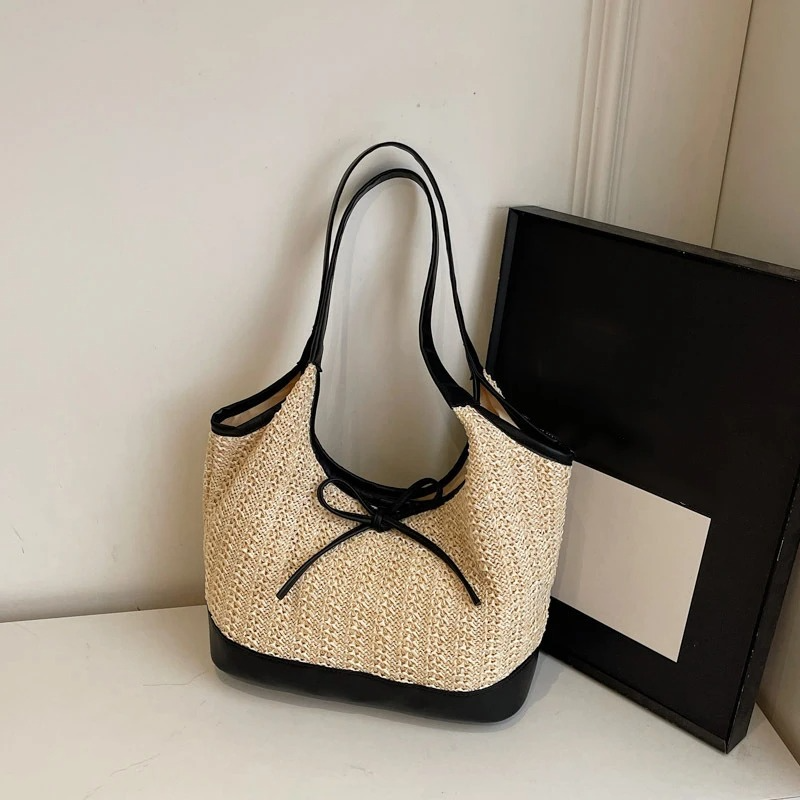 DRESS like US™ Bella Bow Straw Tote