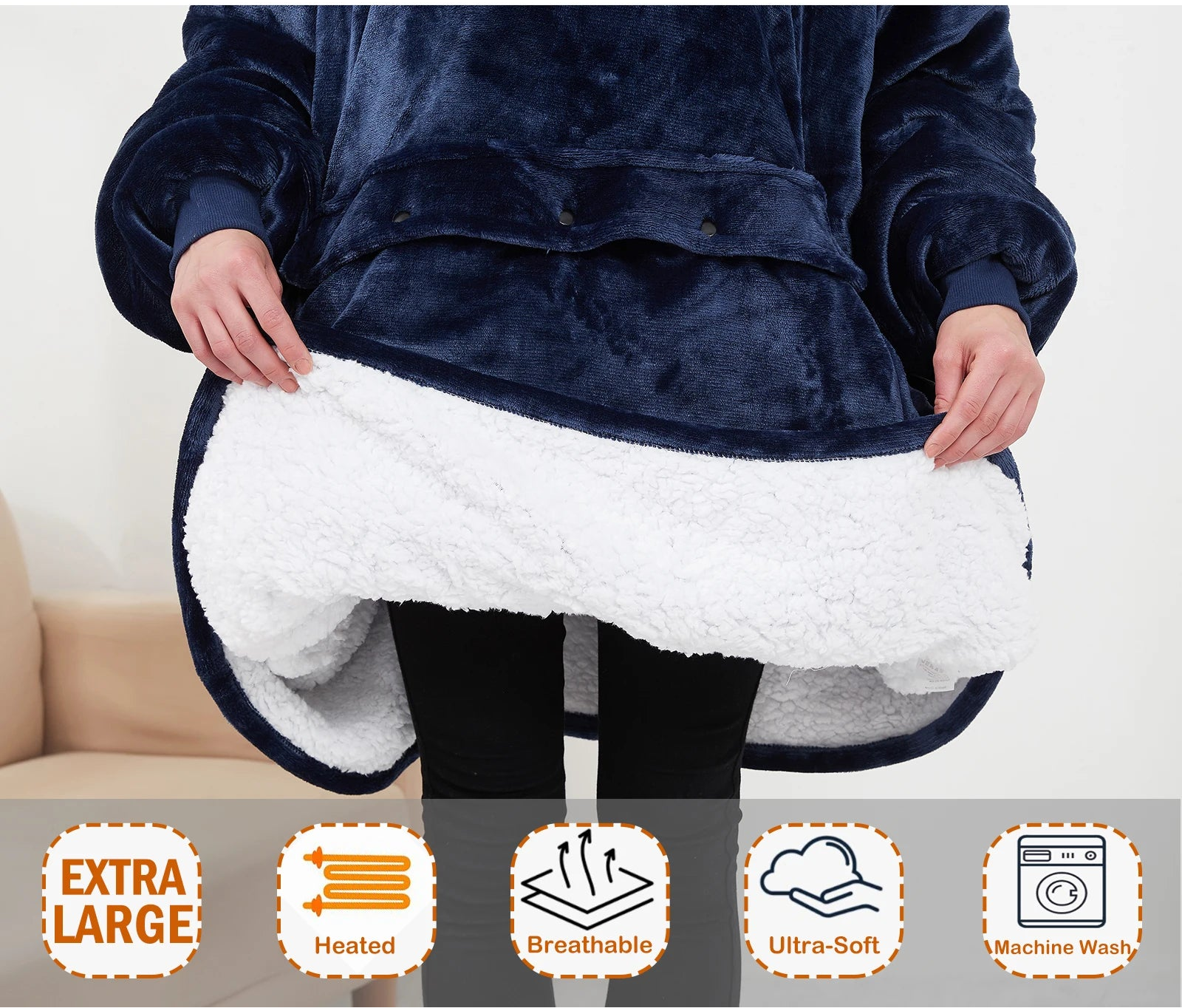 DRESS like US™ HeatLuxe Sherpa Blanket Hoodie