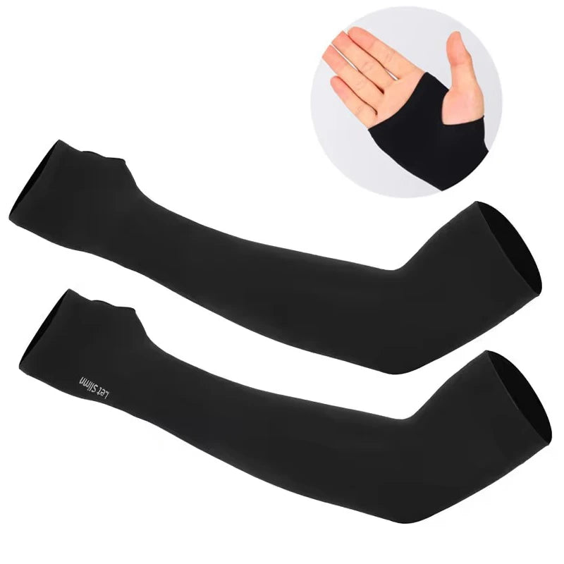 DRESS like US™ IceCore UV Arm Sleeves -Fingerless Sleeves for Outdoor Sports & Sun Protection
