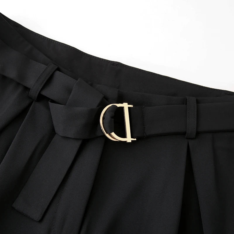 DRESS like US™ High-Waist Pleated Belt Shorts