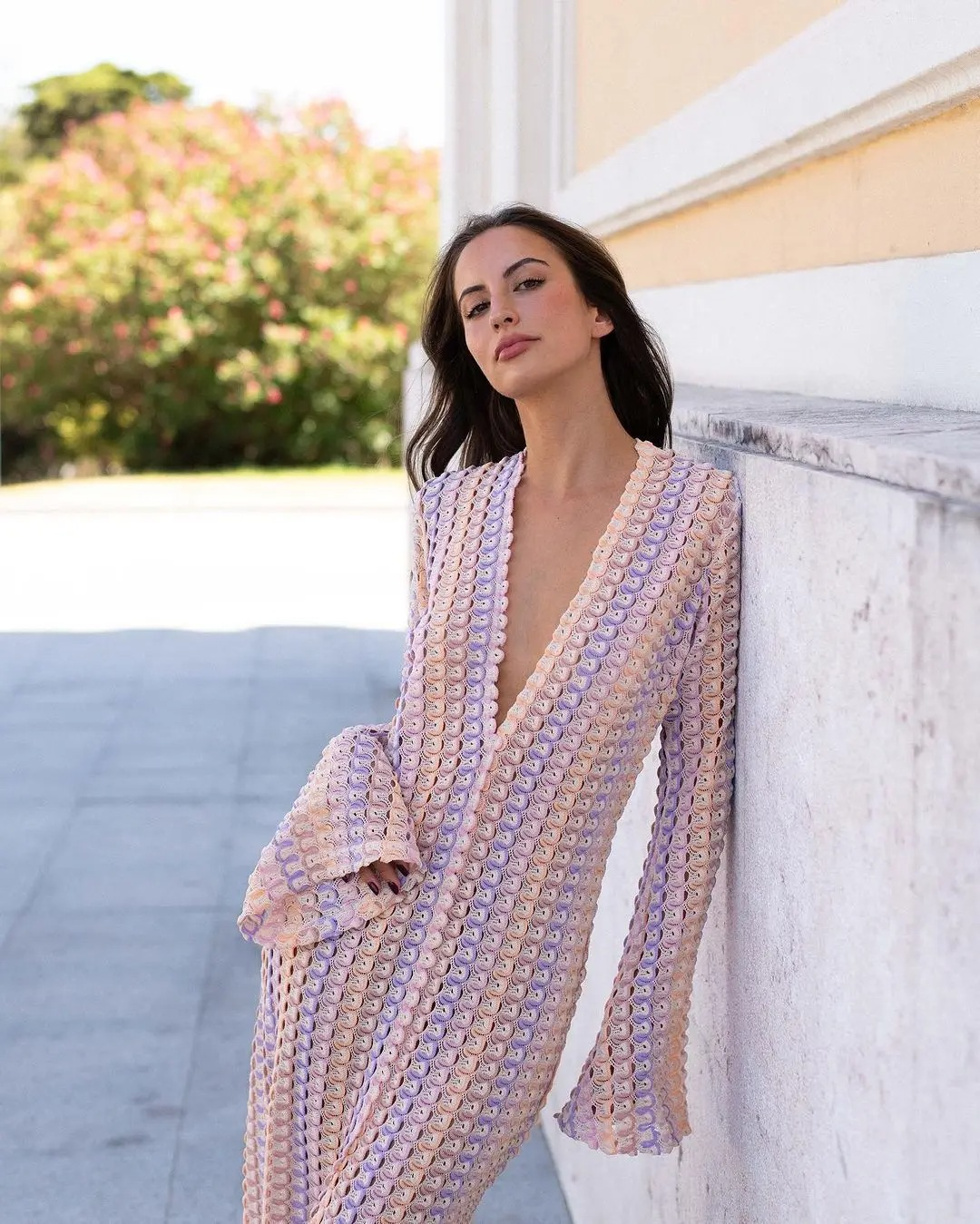 DRESS like US™ Crochet Flare Sleeve Maxi Dress