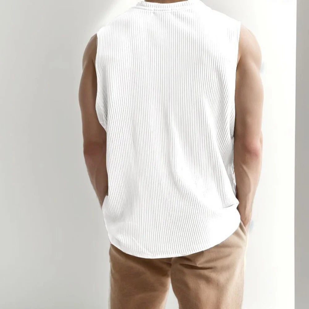 DRESS like US™ CoreFlow Slim Tank – Men’s Quick-Dry Sleeveless Gym Shirt for Summer Style